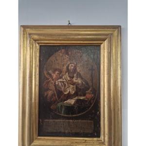 Olio Su Tavola Del XVII Secolo Raffigurante San Giovanni Nepomuceno
