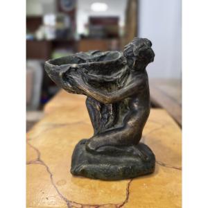Scultura in bronzo firmata Ernesto Gazzeri (Modena, 1866 - 1965)