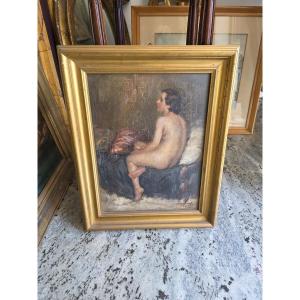 Dipinto olio su tela raffigurante Donna Nuda. Firmato Attilio Toro.
