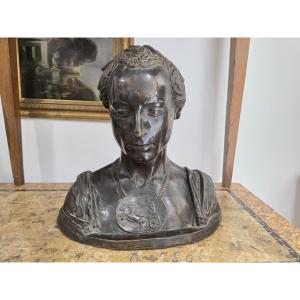 Mezzo busto di giovane ripreso dal Bronzo di Donatello. Fine XIX secolo