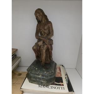 Scultura lignea laccata "Cristo" del seicento Italia