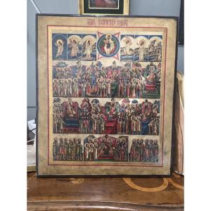 "Icona ortodossa tradizionale del XIX secolo" raffigura i Sette Concili Ecumenici