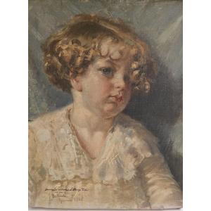 "Francesco De Nicola (Musellaro 1882 – Napoli 1961), "Ritratto di fanciulla"