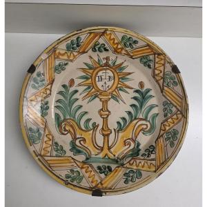 Raro ﻿piatto - bottega irpina (sec. XVIII) piatto 1700-1799