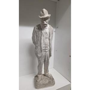 Statua in gesso bozzetto del bronzo raffigurante il pittore Giovanni Fattori