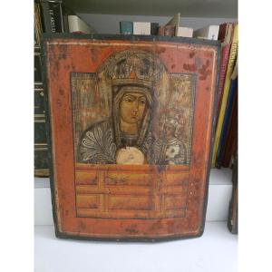 Icona russa La Madonna di Częstochowa del XIX secolo