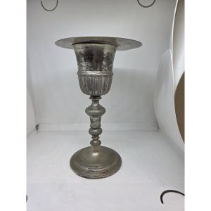 Calice  in argento cesellato e sbalzato e patena, fine inizio XIX Napoli