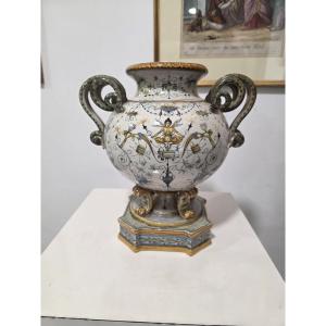 Vaso decorato a grottesche. Prima metà del novecento Molaroni Pesaro