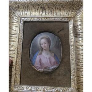 Olio su rame piccola "Vergine Maria". Italia meridionale XVIII secolo