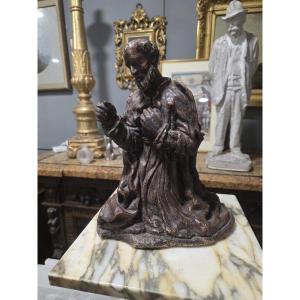 Scultura barocca in terracotta o scagliola raffigurante Santo (XVII/XVIII)