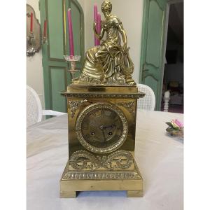 Curious Charles X Clock In Polished Bronze 