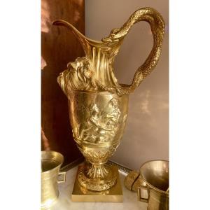 Very Decorative Gilt Bronze Jug