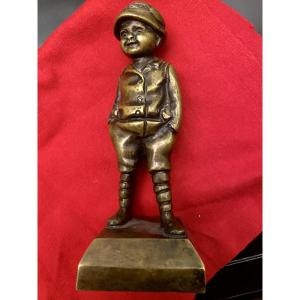 Beautiful Bronze Depicting A Tyrolean Schoolboy