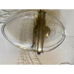 Ovoid Salt Bottle In White And Silver Crystal