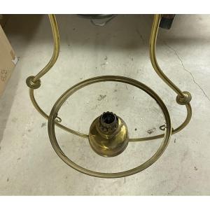 Brass And White Opaline Pendant Light