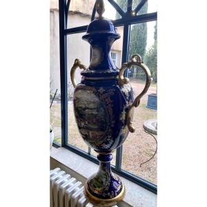 Very Large Pair Of Austrian Porcelain Vases 