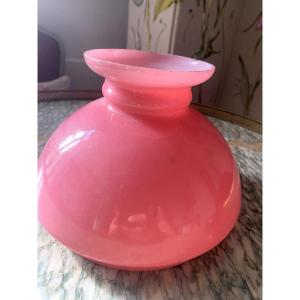 Lamp Globe With Pink Opaline Rim 
