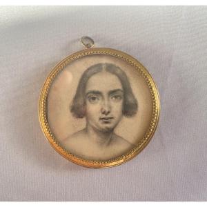 Medallion Depicting A Drawing On Cardboard By G. Sand
