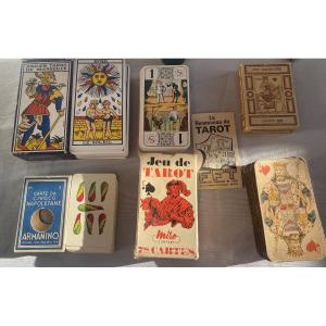 Set Of 5 Antique Playing Card Decks 