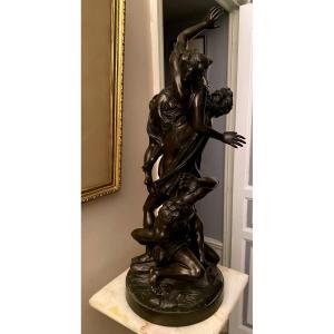 Beautiful Late 18th Century Bronze Sculpture, The Rape Of The Sabine Women 