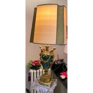Napoleon III Lamp In Gilded Bronze H: 112 Cm