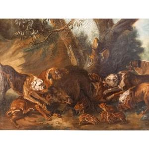 According To Jean-baptiste Oudry, Laie And Her Piglets Attacked By Mastiffs