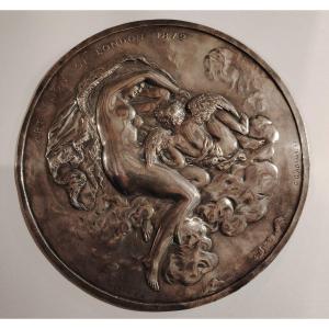 Art Union Of London - Electrotype Medallion In Bronze 1872 By Gg Adams After William Etty