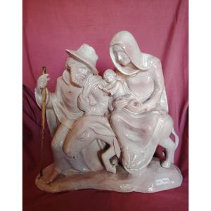 Emile Tessier, "flight Into Egypt", Malicorne Earthenware
