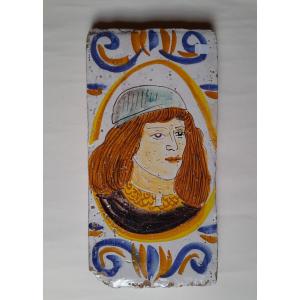 Castelli Ceiling Tile 16th Century Young Man