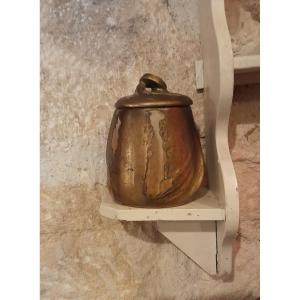 Denbac, Art Nouveau Covered Pot, Stoneware And Metal