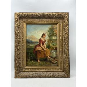 Young Woman At The Fountain 