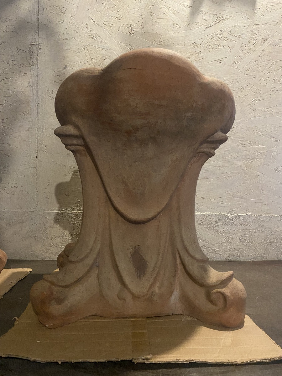 Coppia di panchetti in terracotta -photo-3