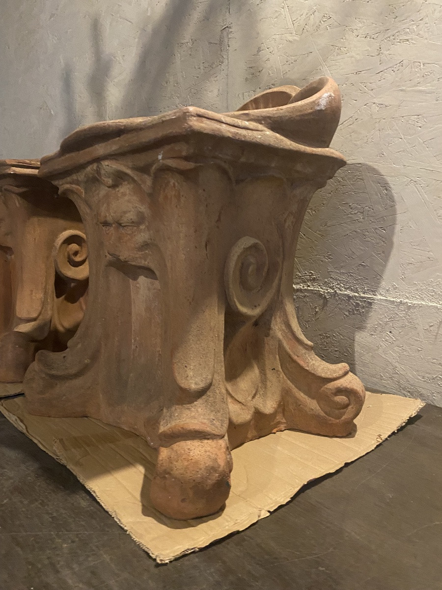 Coppia di panchetti in terracotta -photo-4