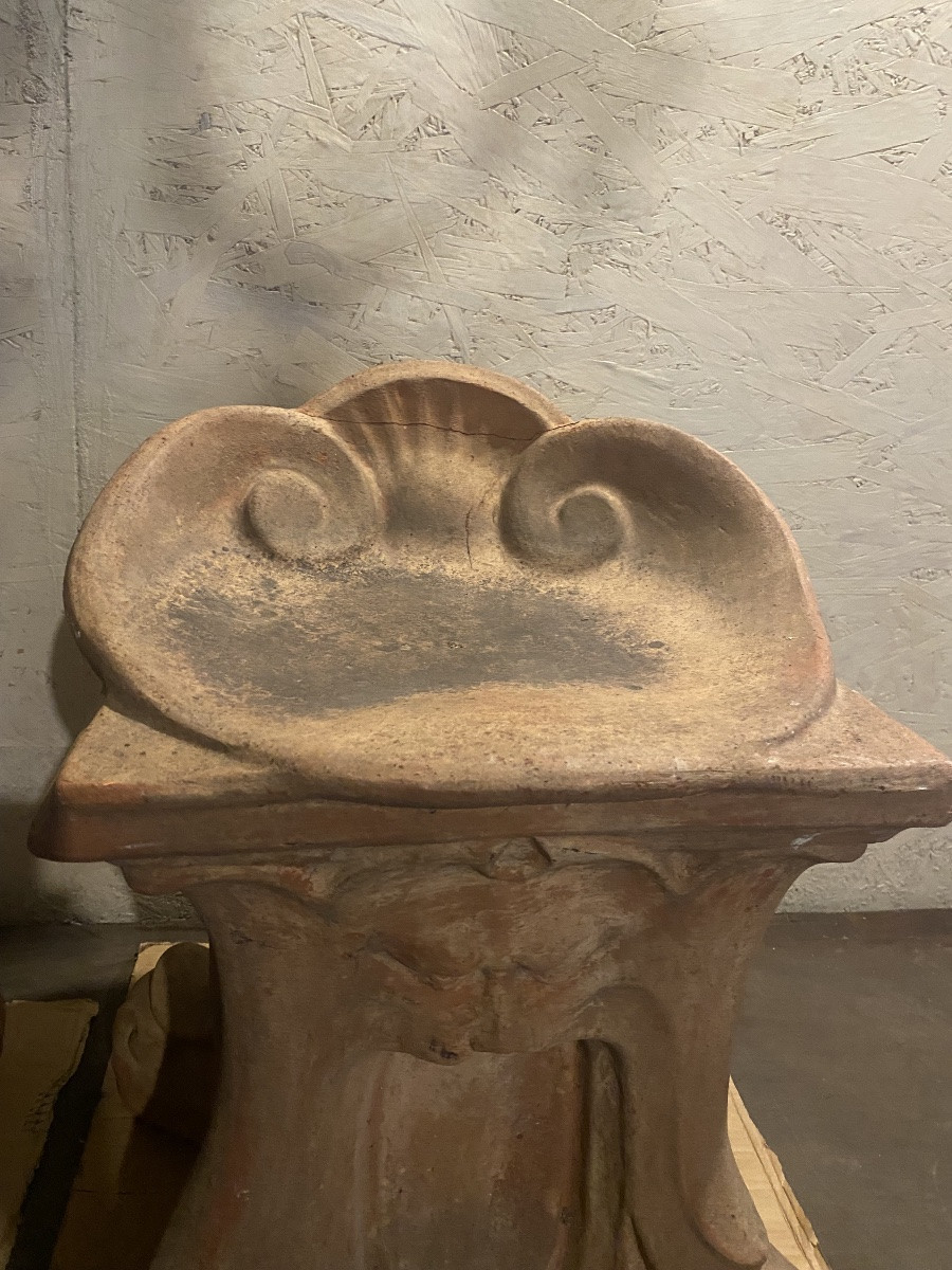 Coppia di panchetti in terracotta -photo-2