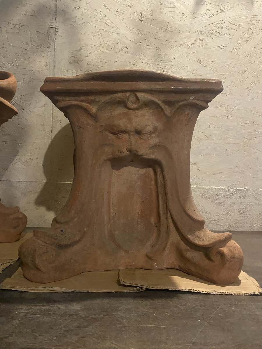 Coppia di panchetti in terracotta -photo-5