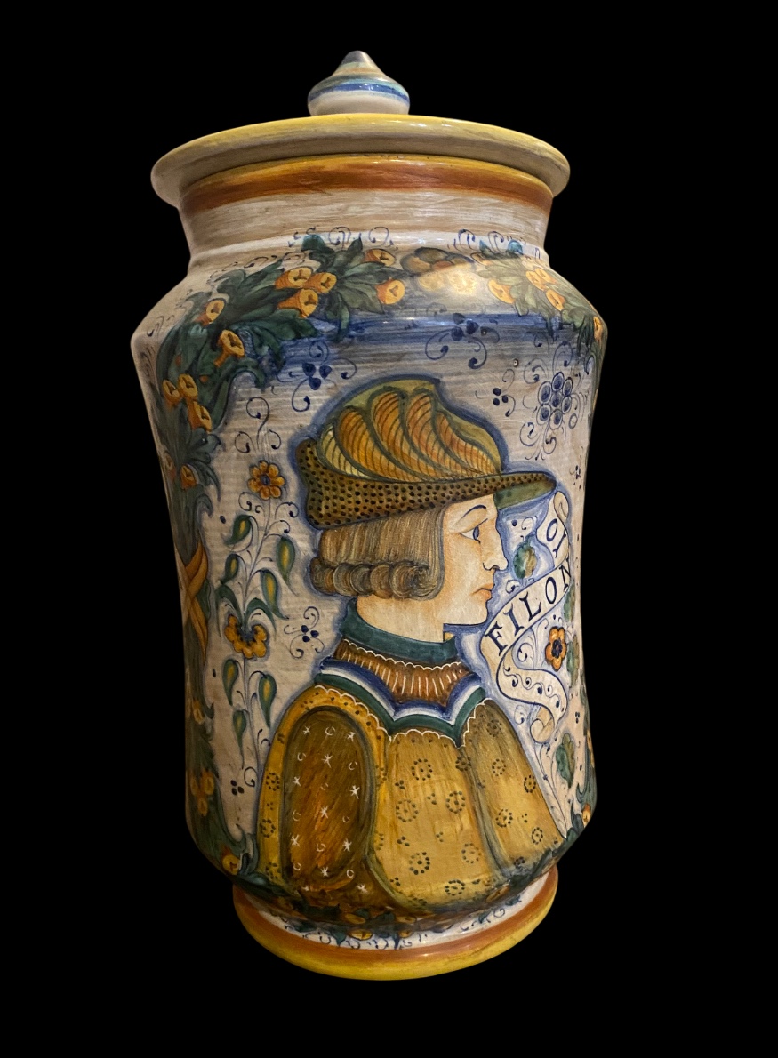 Vado in ceramica da farmacia firmato DERUTA 