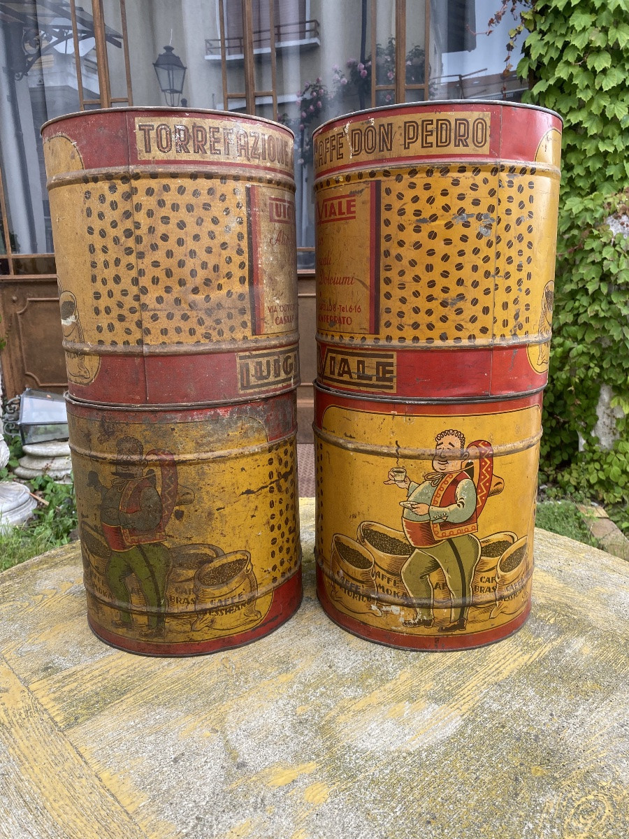 Contenitori del caffè in latta dipinta -photo-1