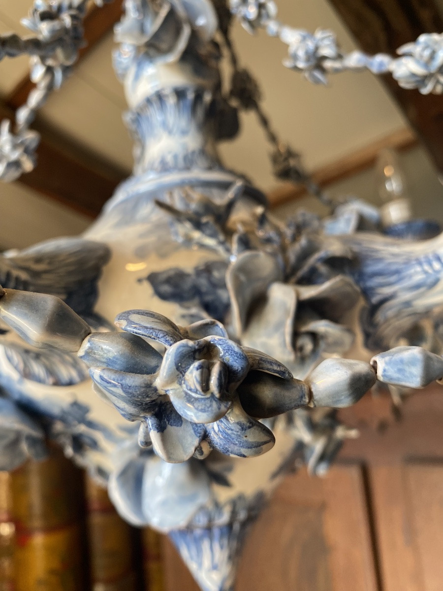 Coppia di lampadari in ceramica di albisola del 1940-photo-3