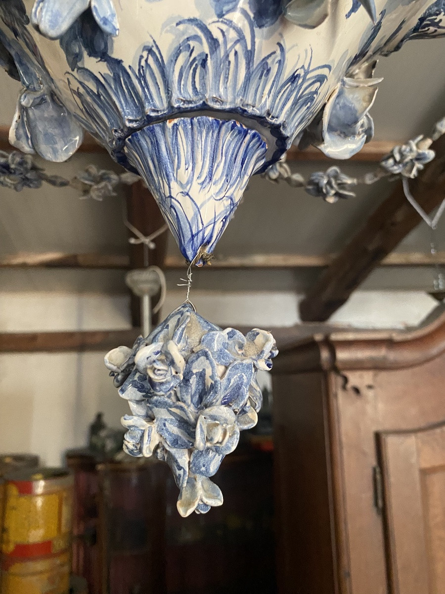 Coppia di lampadari in ceramica di albisola del 1940-photo-5