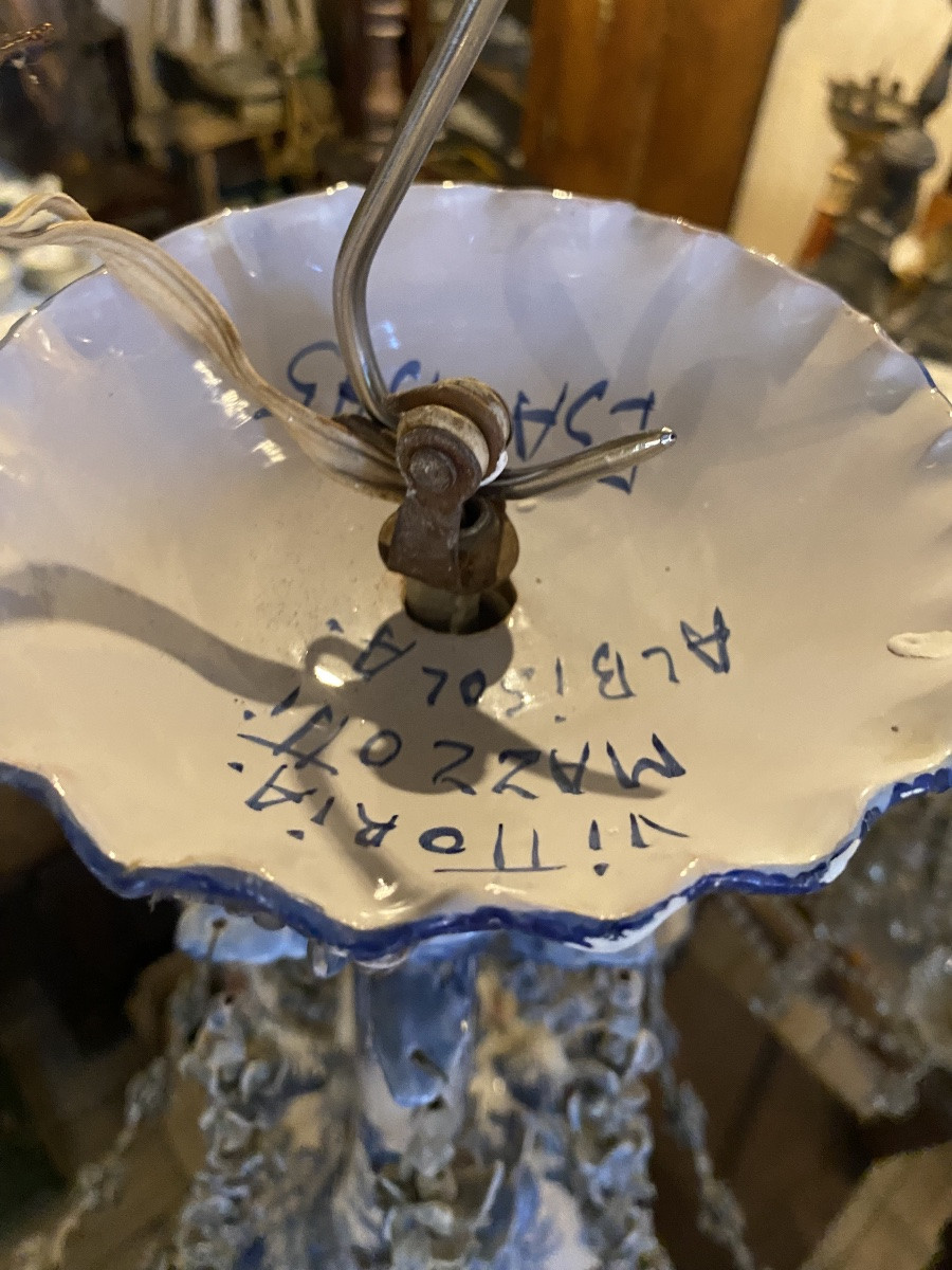 Coppia di lampadari in ceramica di albisola del 1940-photo-7