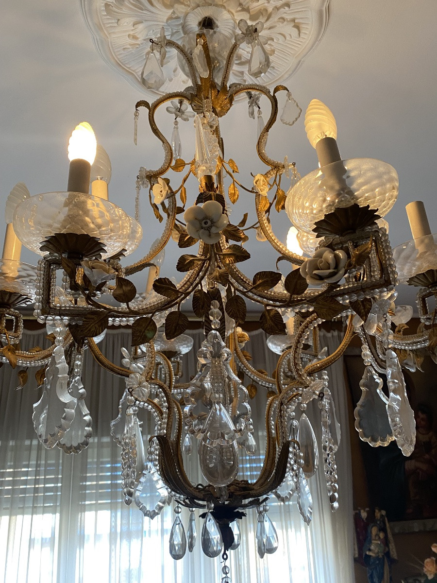 Lampadario in cristallo di Boemia veneziano 12 luci -photo-3