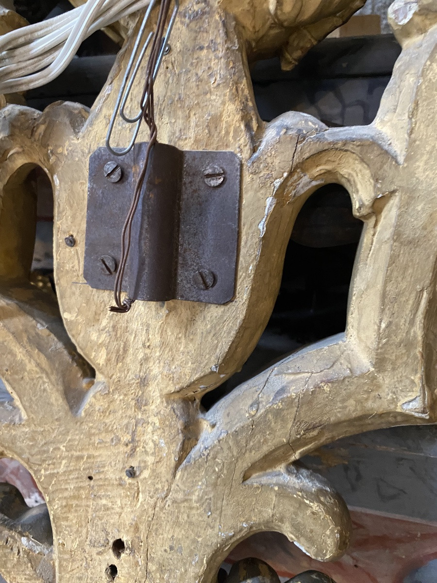 Coppia di punti luce in legno dorato inizio XIX secolo -photo-4