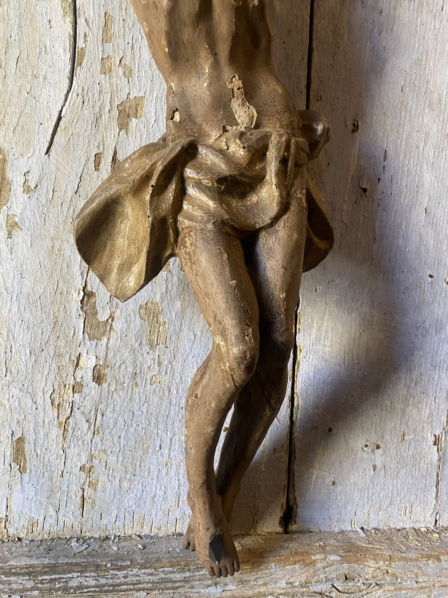 antico cristo XVIII Secolo in legno policromo-photo-3
