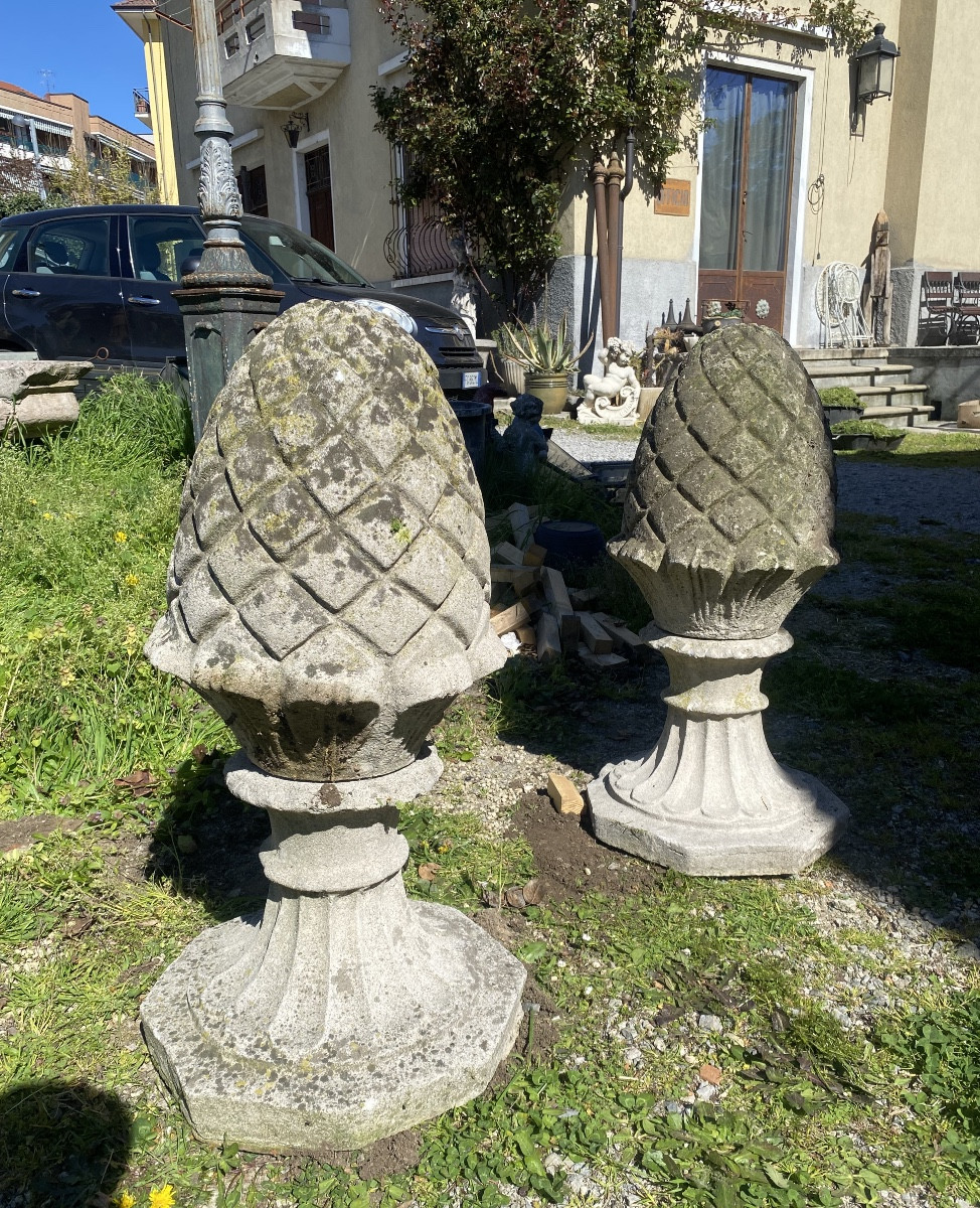 Coppia di pigne capipiglia dei primi del 1900