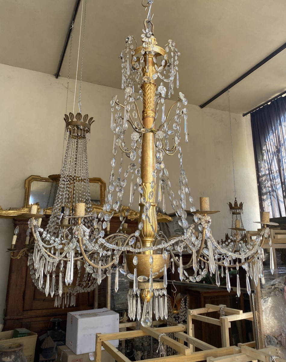 Antico grande lampadario genovese del 1700