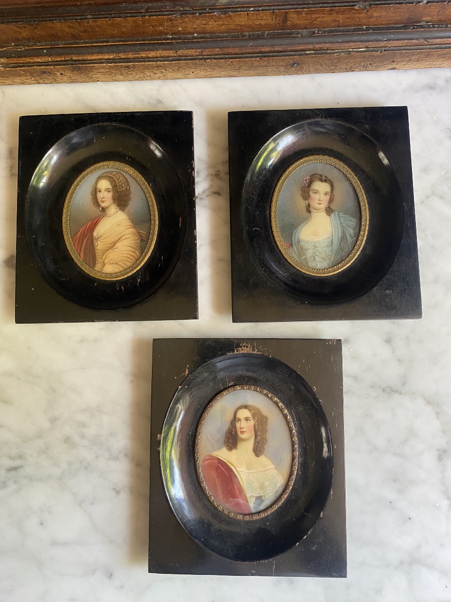 Trittico di miniature del 1800
