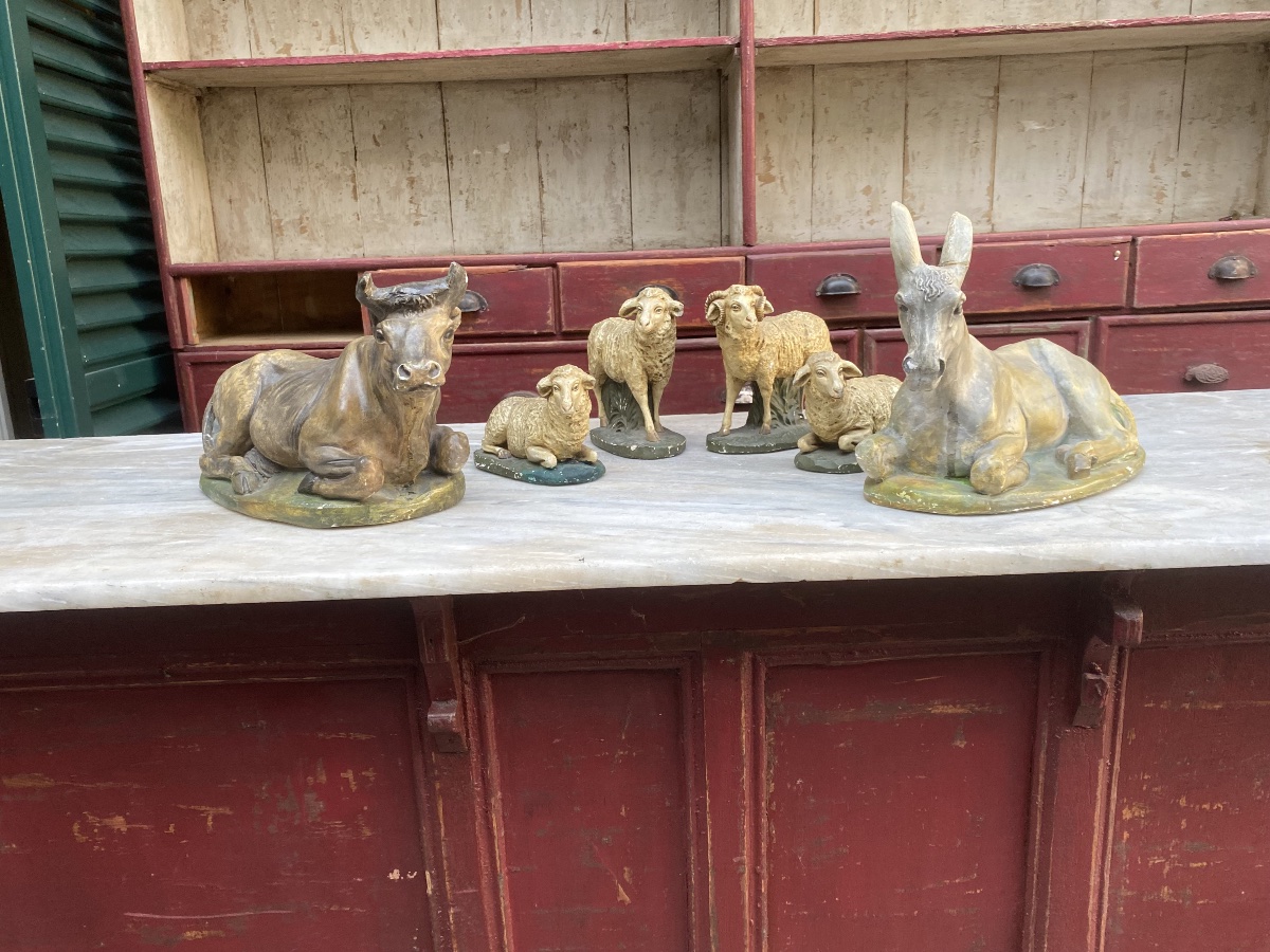 Presepe in gesso dei primi del 1900 