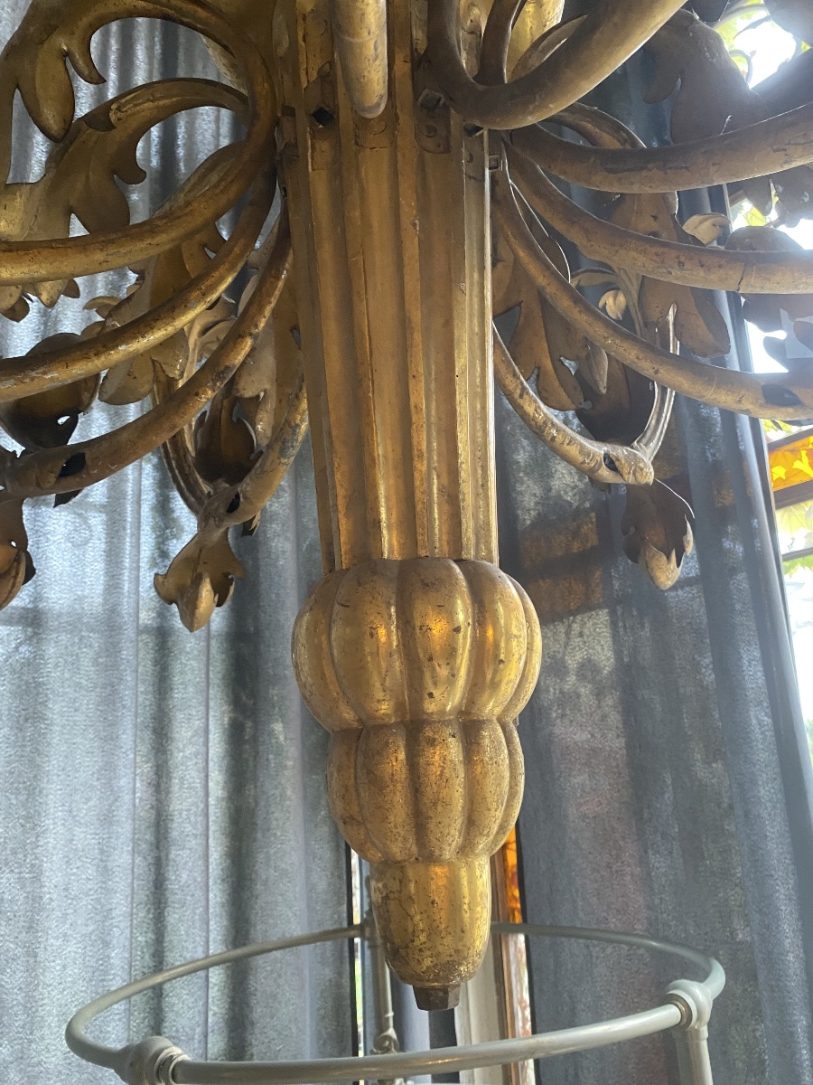 Antico lampadario italiano del XVIII secolo-photo-4