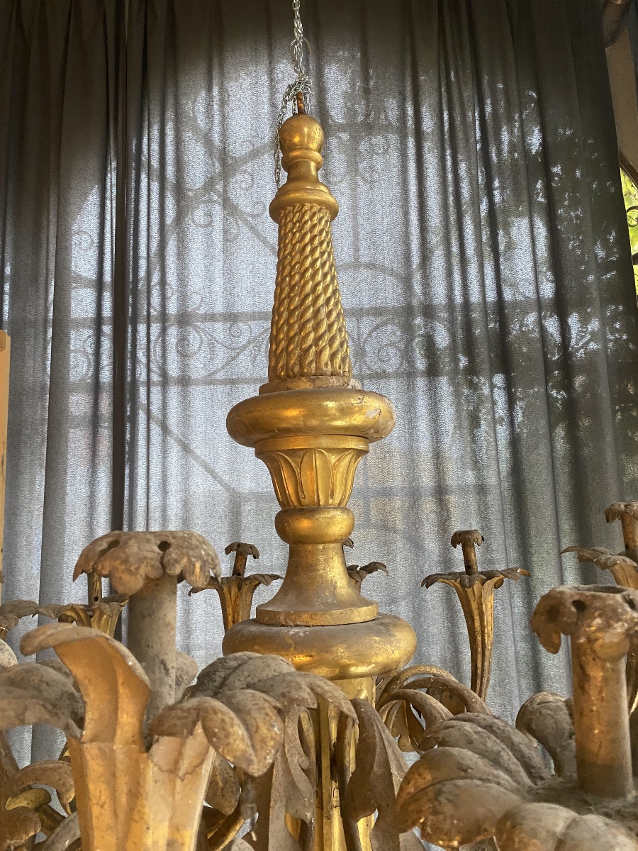 Antico lampadario italiano del XVIII secolo-photo-5