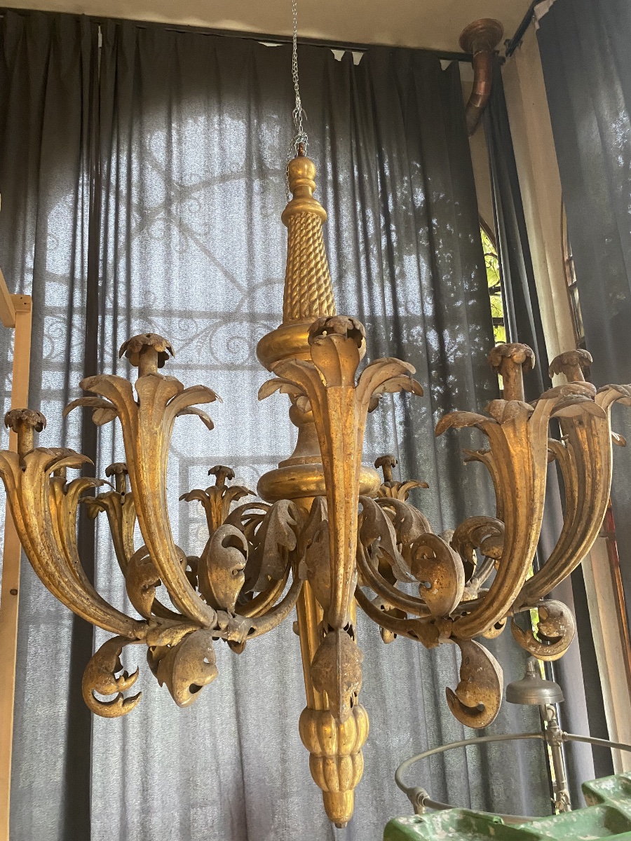 Antico lampadario italiano del XVIII secolo-photo-6